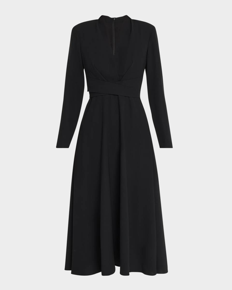 Beatrice Crossover A-Line Midi Dress